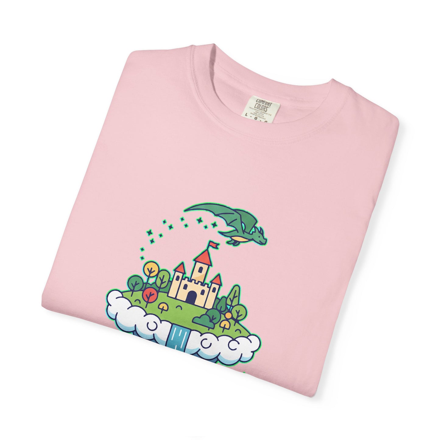 Floating Castle Dragon - Magical Fantasy Island - T-Shirt