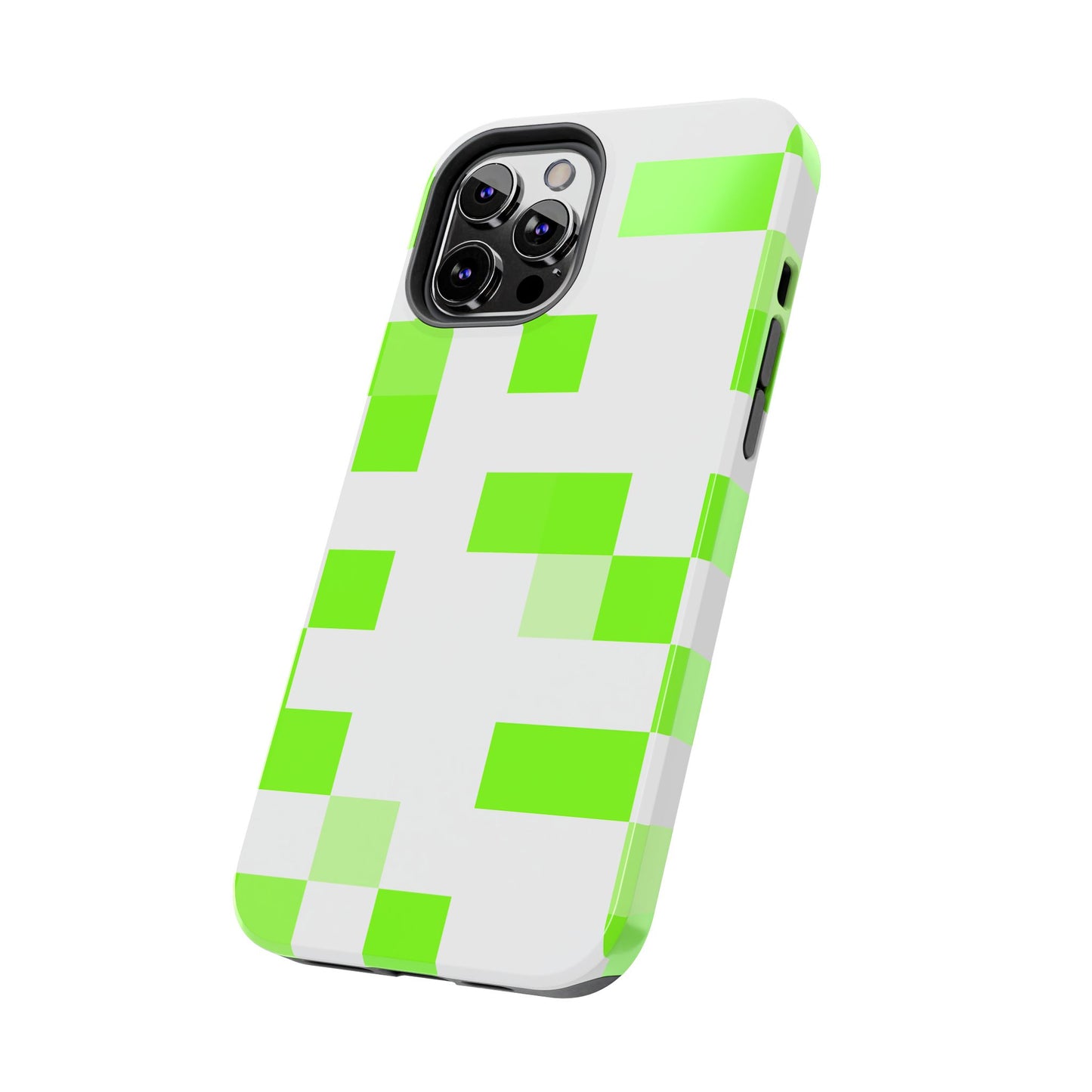 Lime Green Pixel Grid - Phone Case