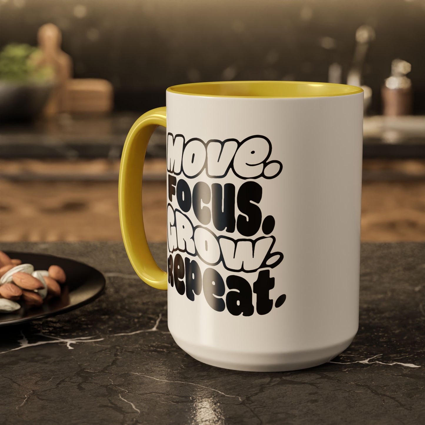 Move. Focus. Grow. Repeat. - Colorful Mug