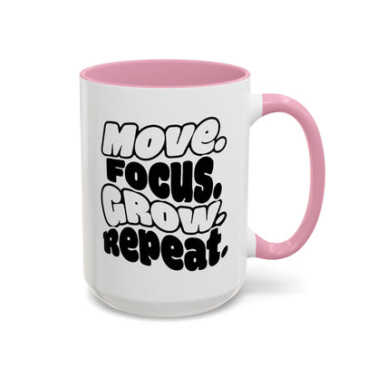 Move. Focus. Grow. Repeat. - Colorful Mug