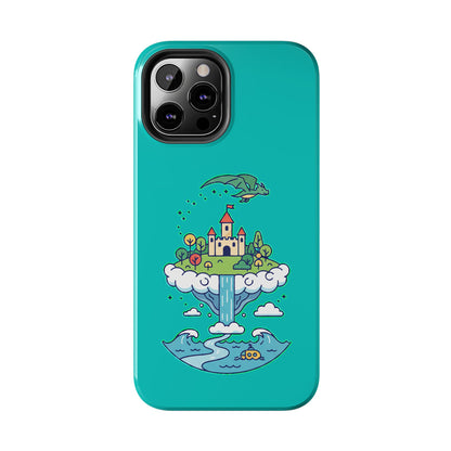 Floating Castle Dragon - Magical Fantasy Island - Phone Case