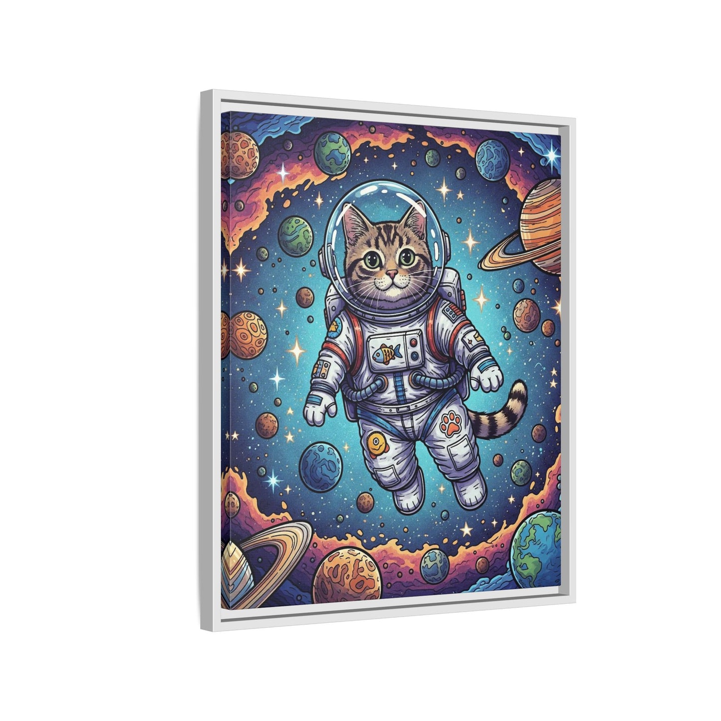 Astronaut Cat - Framed Canvas