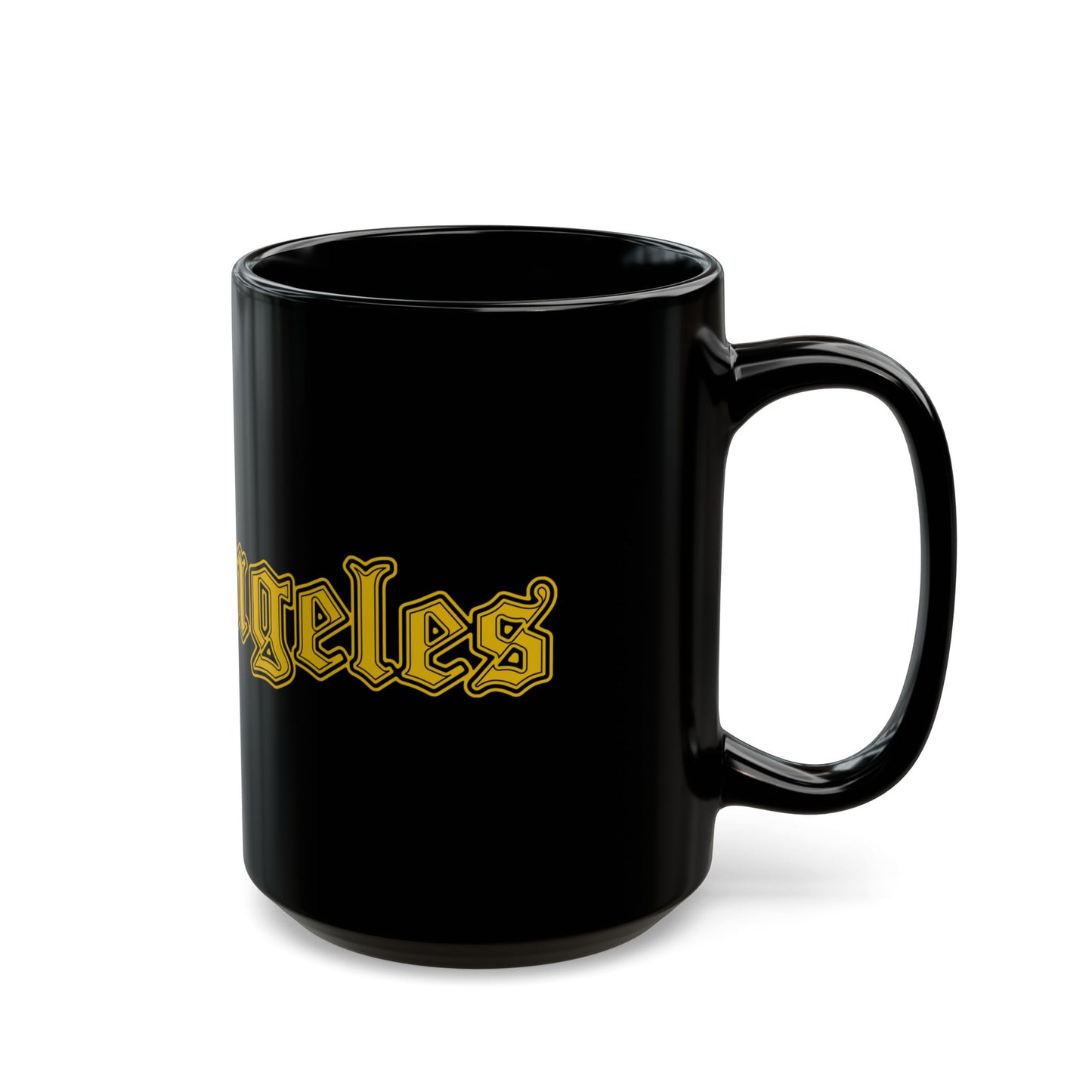 Los Angeles Black Mug - Bold Design, Coffee Lover Gift, Tea Cup, Birthday Present, Urban Home Decor - Golden Edition
