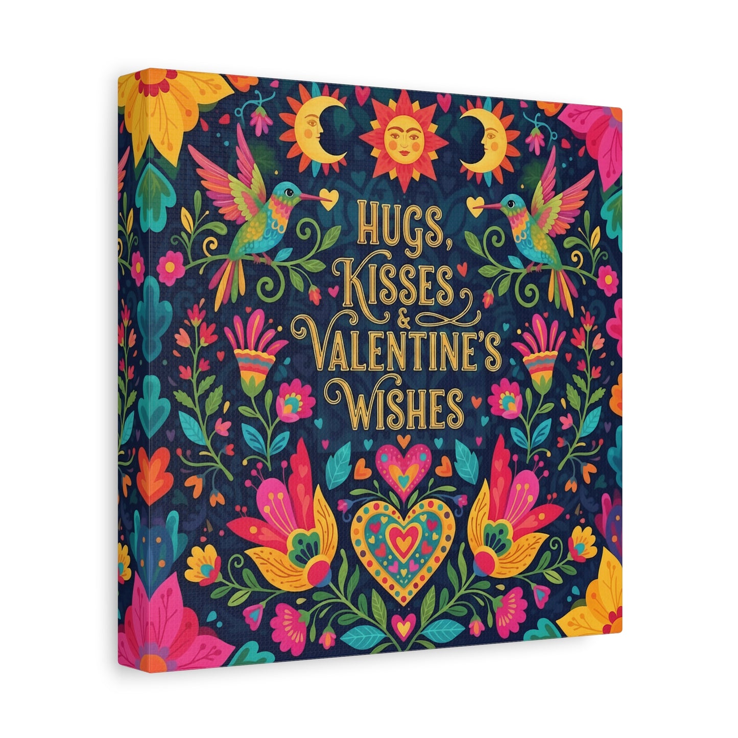 Hugs, Kisses & Valentine's Wishes - Stretched Canvas