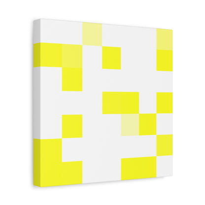 Yellow Pixel Grid - Canvas