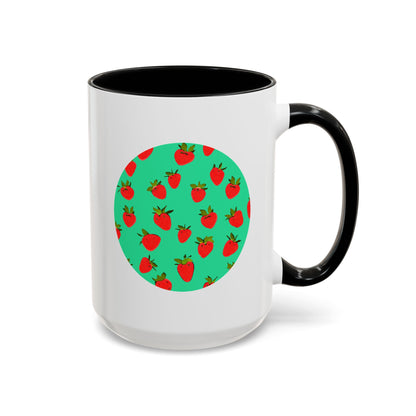 Strawberry Pattern - Color Accent Mug