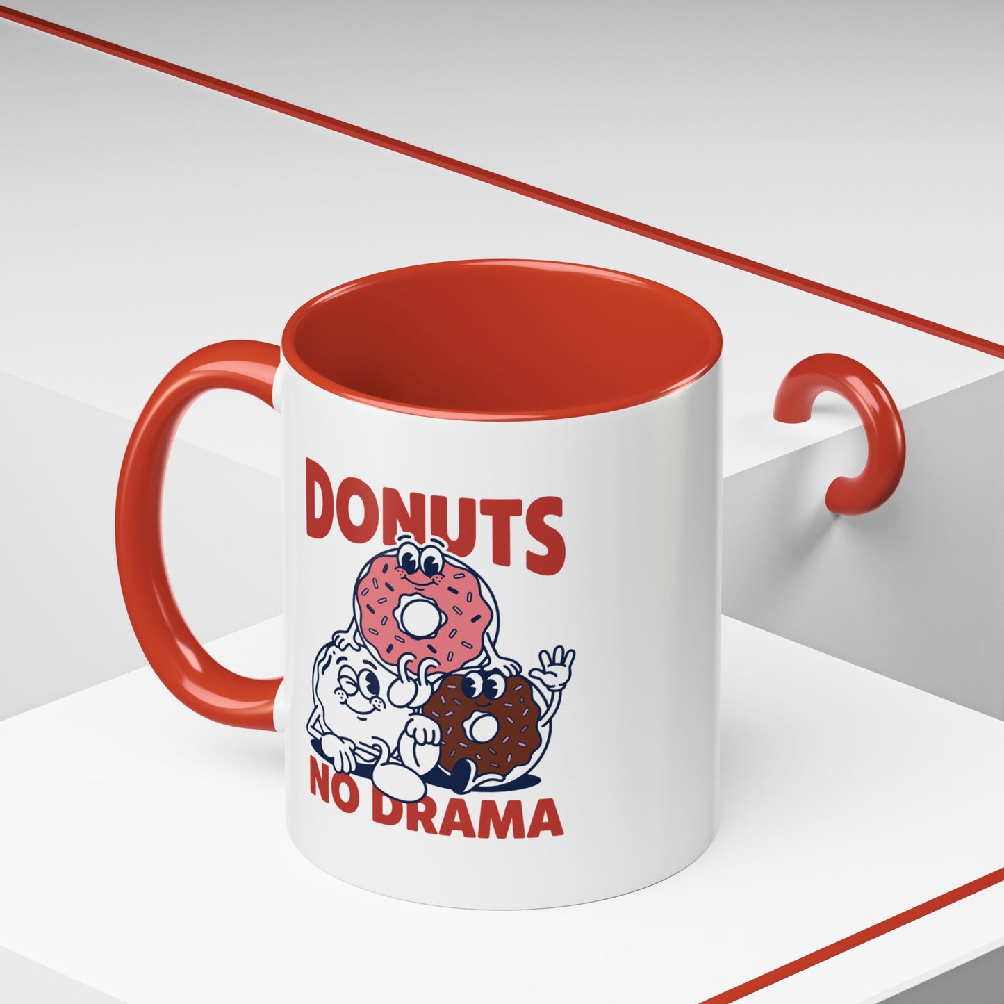 Donuts No Drama - Color Accent Mug