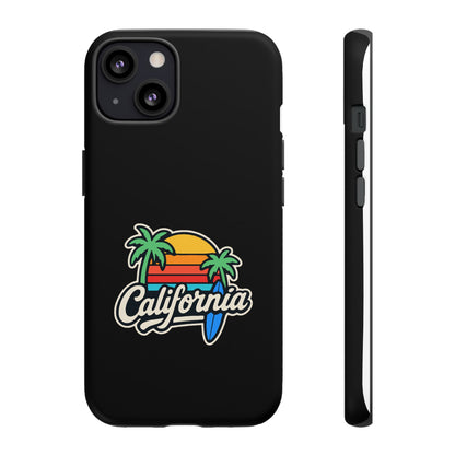 California Sunset Phone Case, Tropical Cell Phone Cover, Beach Lover Gift, Summer Vibes Accessory, Surfing Decor, Personalized Case