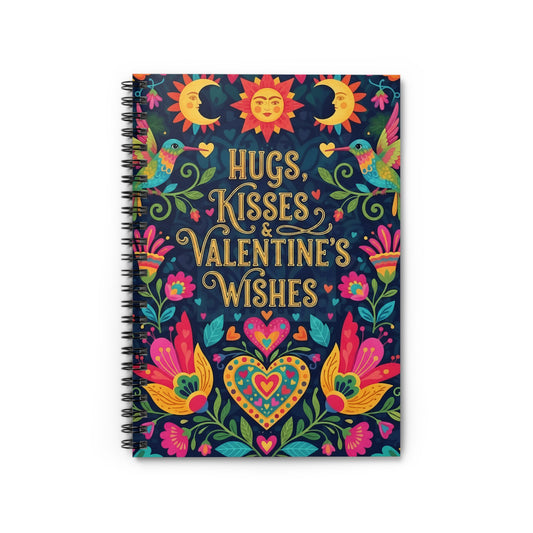 Hugs, Kisses & Valentine’s Wishes - Spiral Notebook