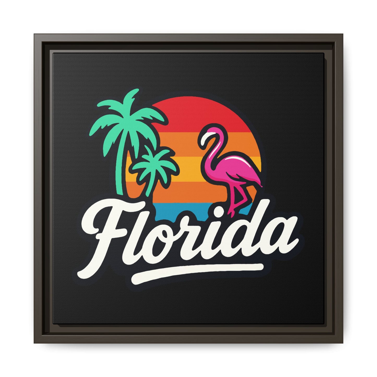 Florida Sunset Palm - Framed Canvas