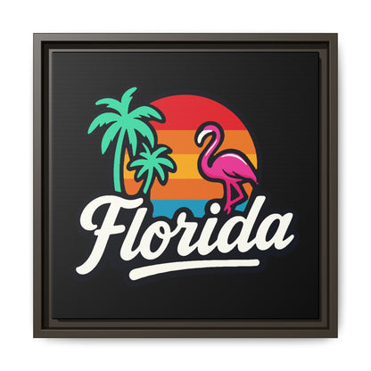 Florida Sunset Palm - Framed Canvas