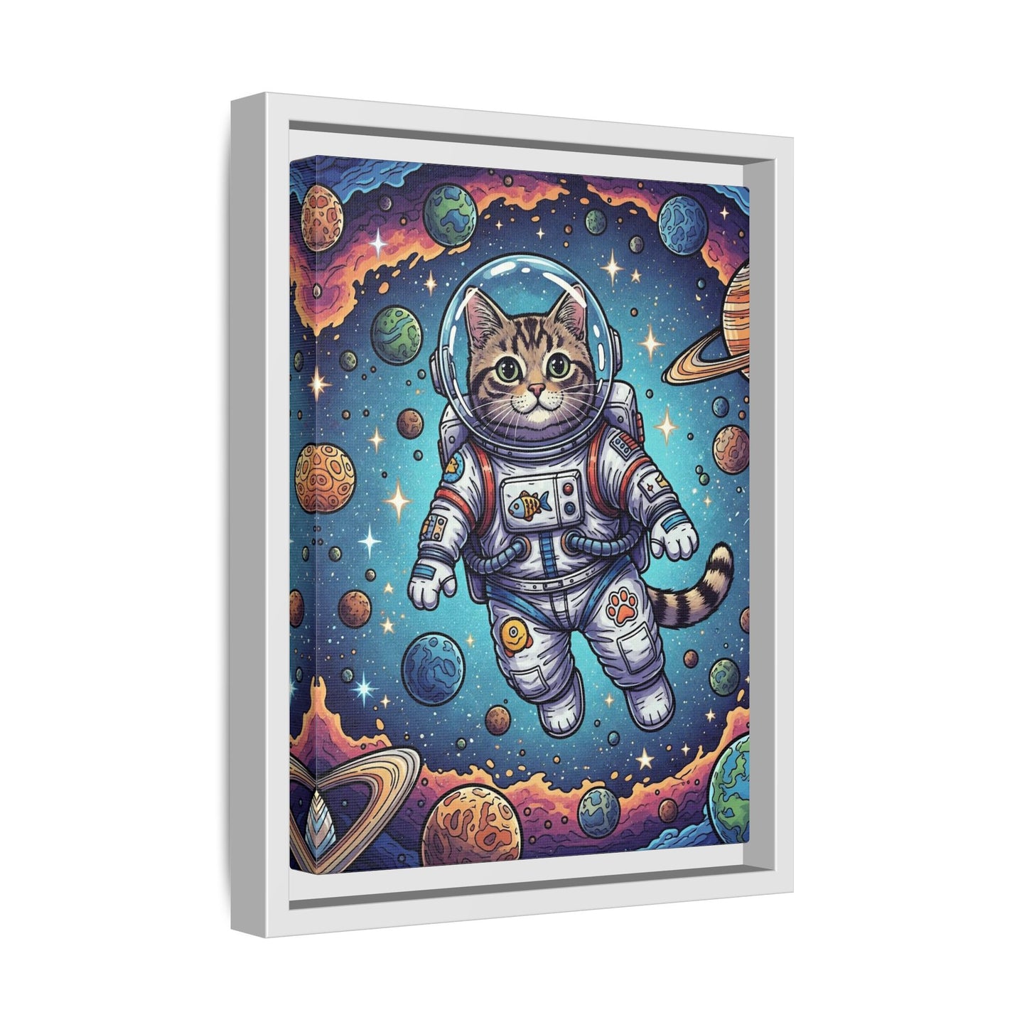 Astronaut Cat - Framed Canvas