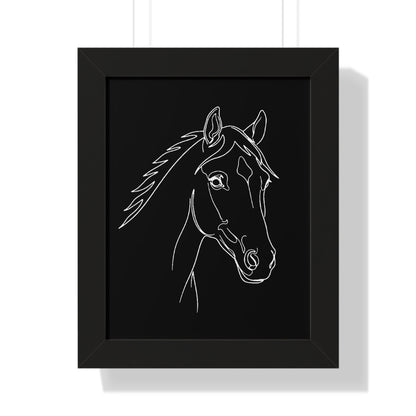 Horse Portrait Sketch - Framed Poster