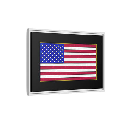 New Glory American Flag (Gold Edge Edition) - Framed Canvas