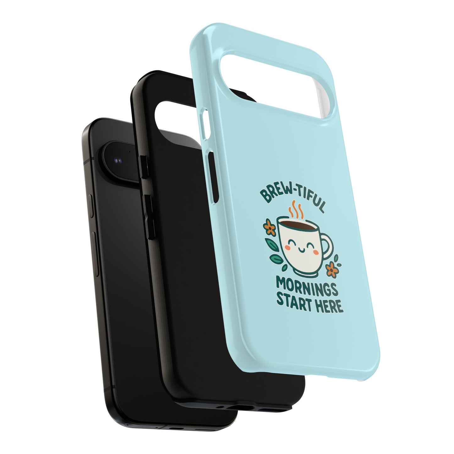 Brew-tiful Mornings Tough Phone Case, Cute Coffee Cases, Gift for Coffee Lovers, Bright & Cheerful Phone Accessories