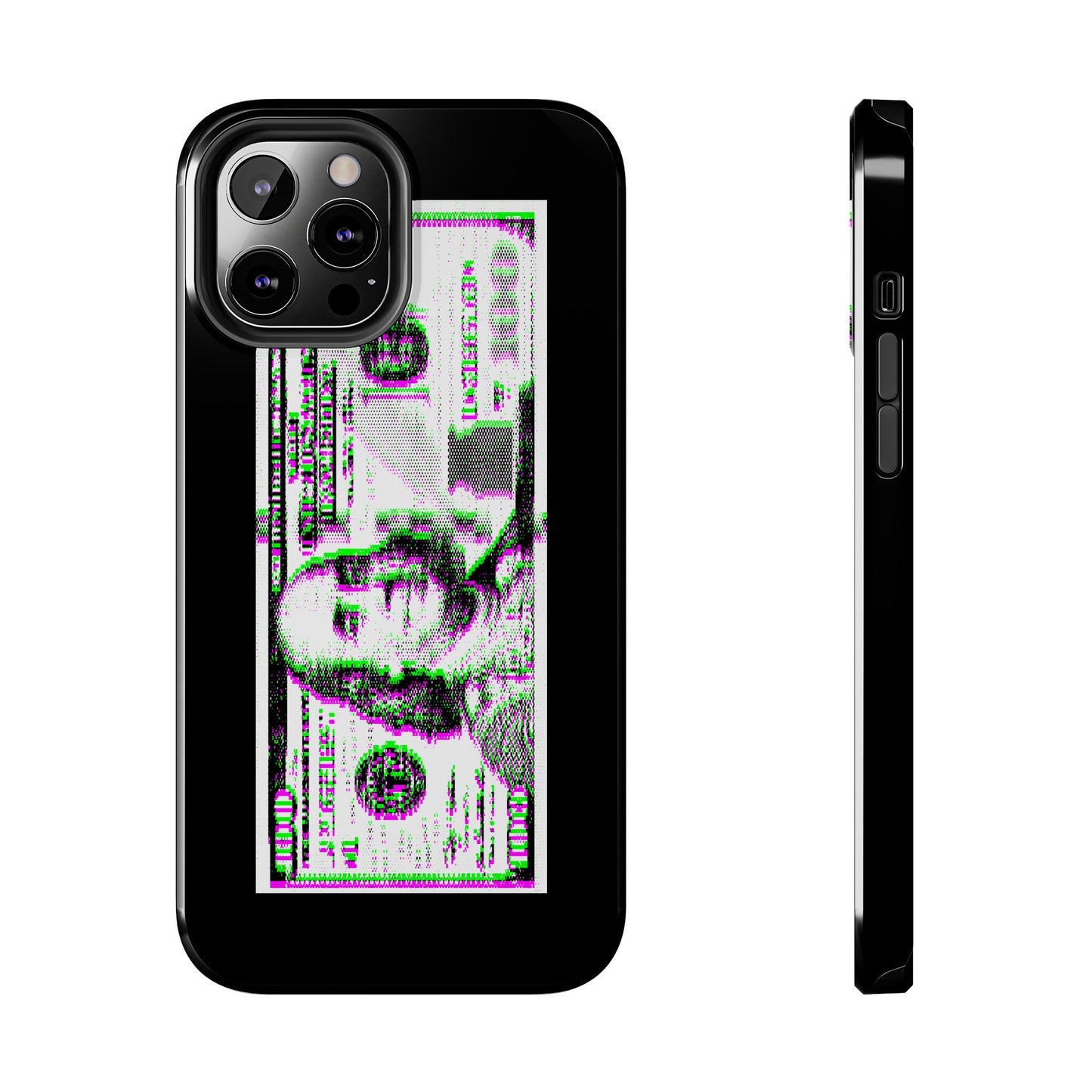 100 Dollars Bill - Green/Magenta Glitch - Phone Case