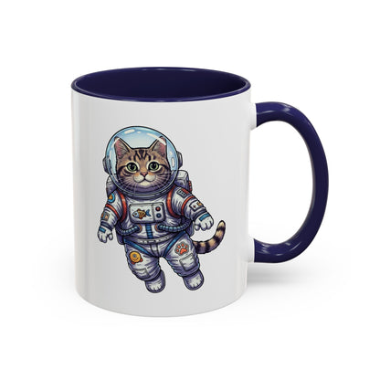 Astronaut Cat - Color Accent Mug