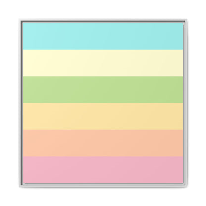 Pastel Stripes - Framed Canvas