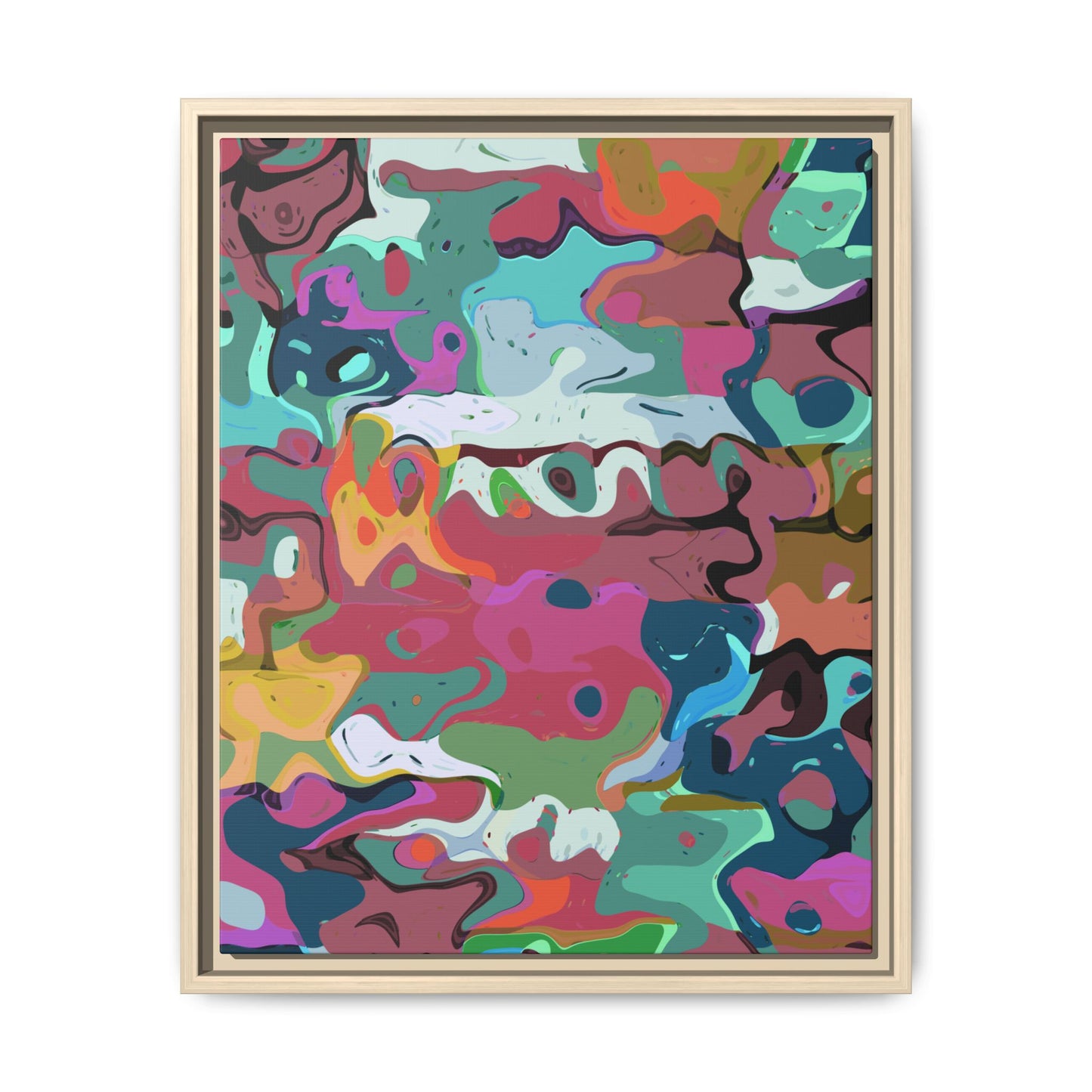 Colorful Abstract Marble - Framed Canvas