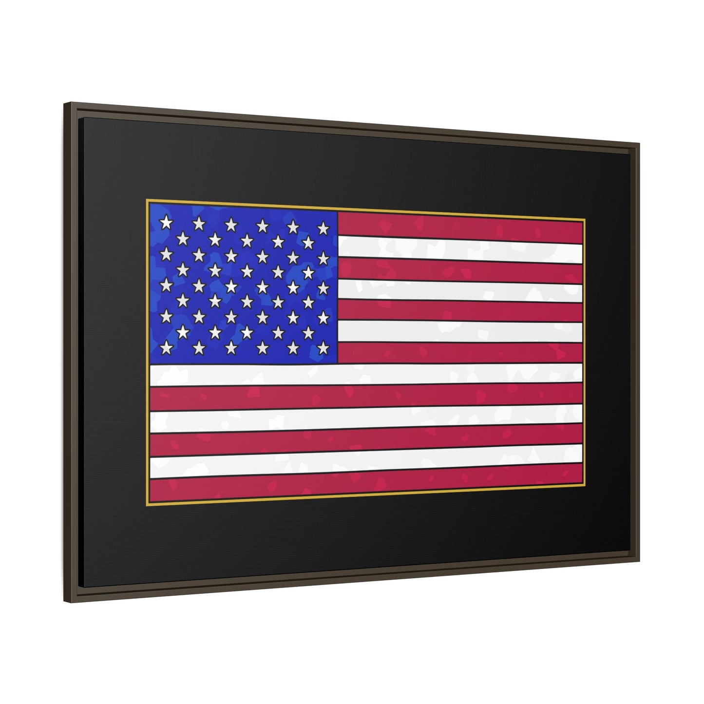 New Glory American Flag (Gold Edge Edition) - Framed Canvas