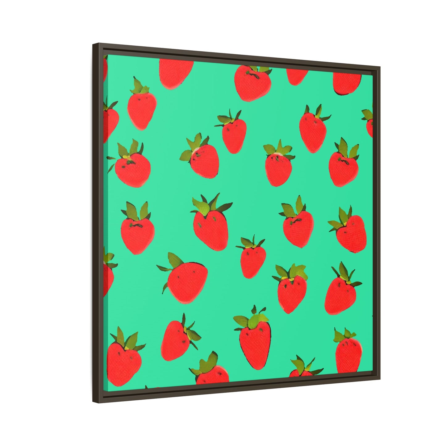 Strawberry Pattern - Framed Canvas