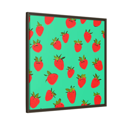 Strawberry Pattern - Framed Canvas