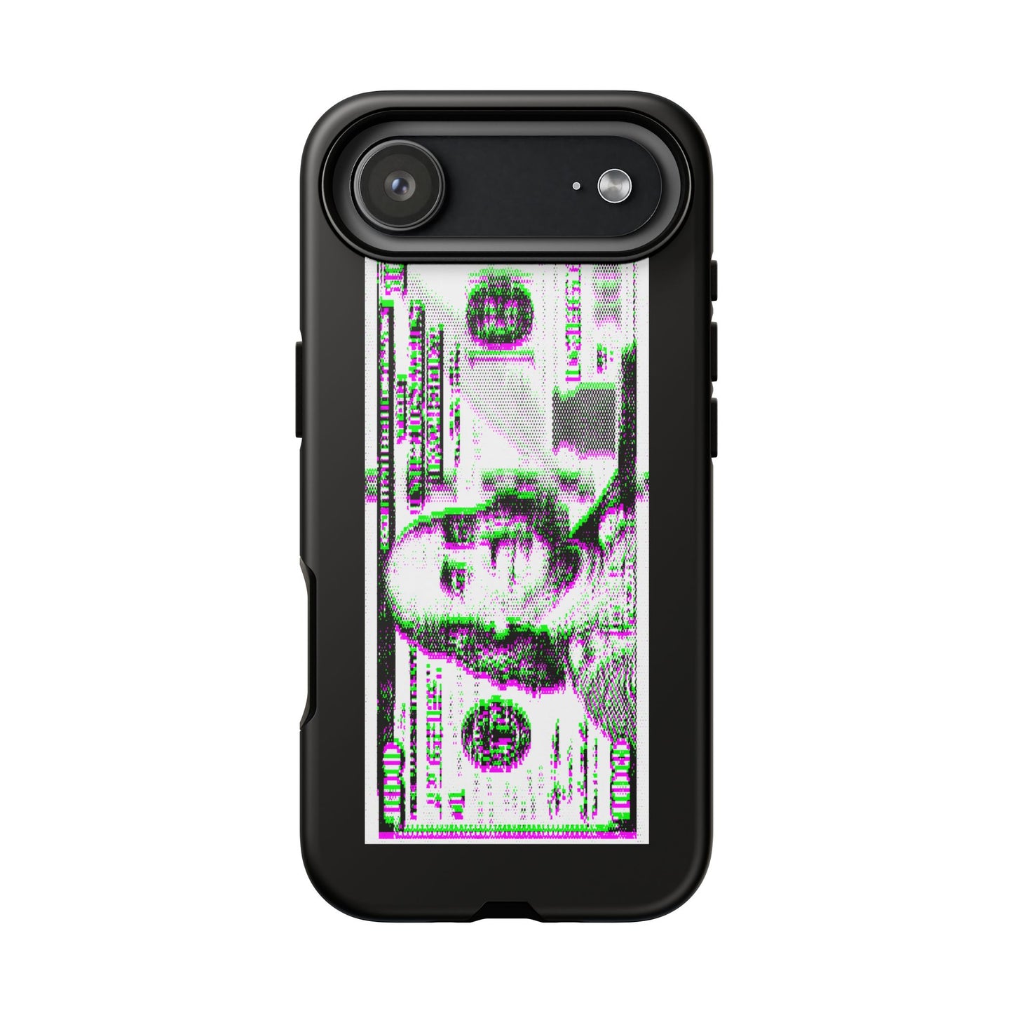 100 Dollars Bill - Green/Magenta Glitch - Phone Case