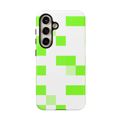Lime Green Pixel Grid - Phone Case