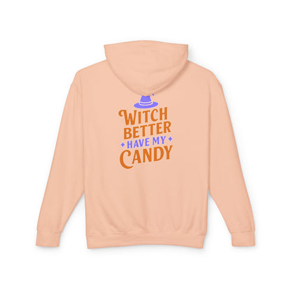 Witch Better Have My Candy Sweatshirt, Unisex Lightweight Hoodie for Halloween, Cozy Celebrations, Fall Fashion, Gift Idea