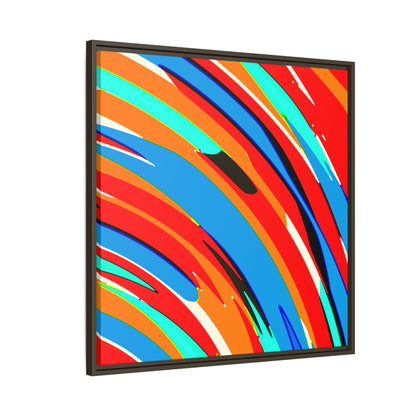 Abstract Rainbow Swirl Arc - Framed Canvas