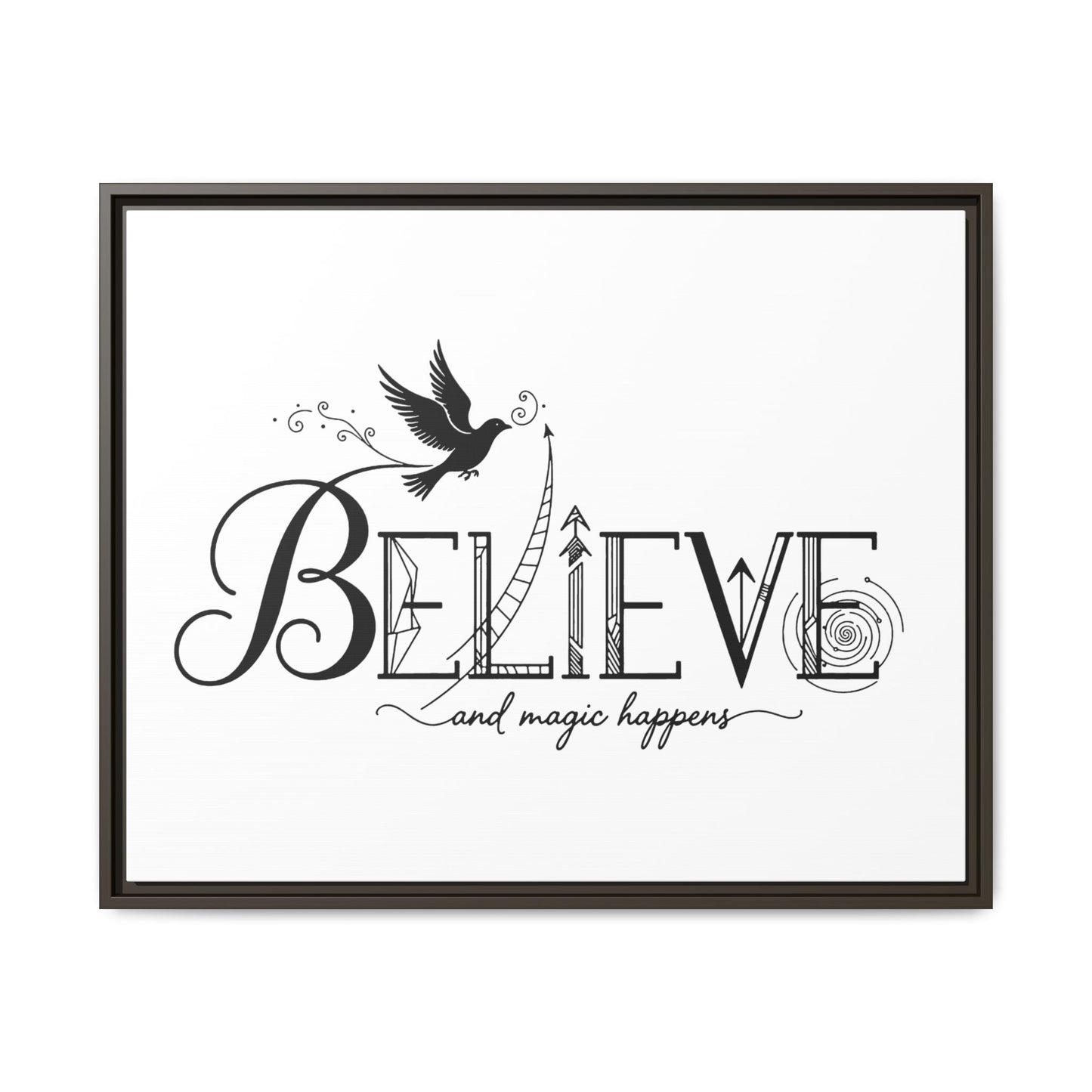 Believe and Magic Happens - Framed Canvas