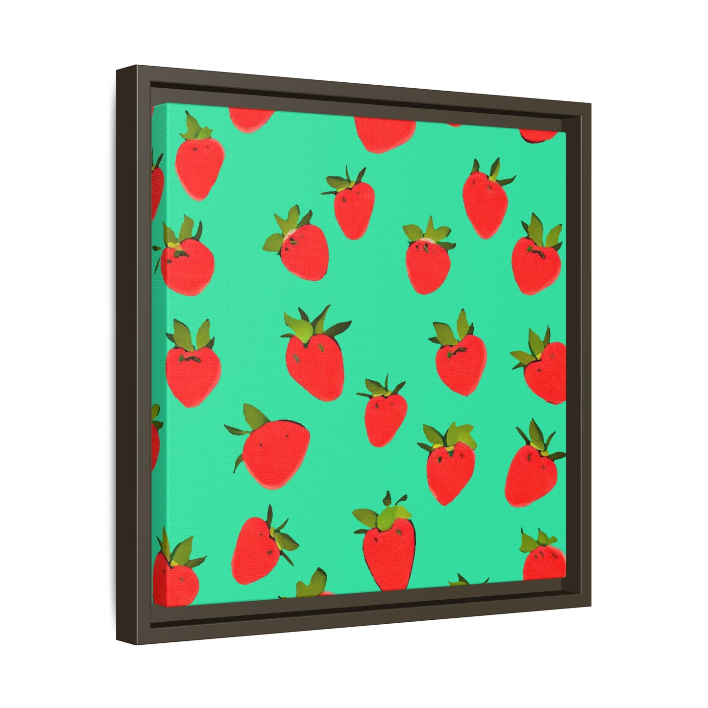 Strawberry Pattern - Framed Canvas