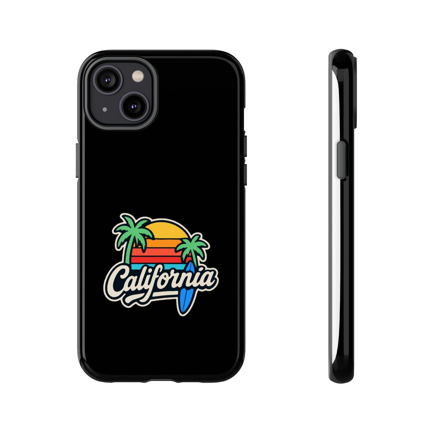 California Sunset Phone Case, Tropical Cell Phone Cover, Beach Lover Gift, Summer Vibes Accessory, Surfing Decor, Personalized Case