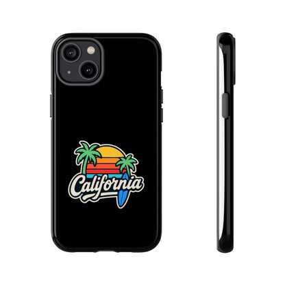 California Sunset Phone Case, Tropical Cell Phone Cover, Beach Lover Gift, Summer Vibes Accessory, Surfing Decor, Personalized Case