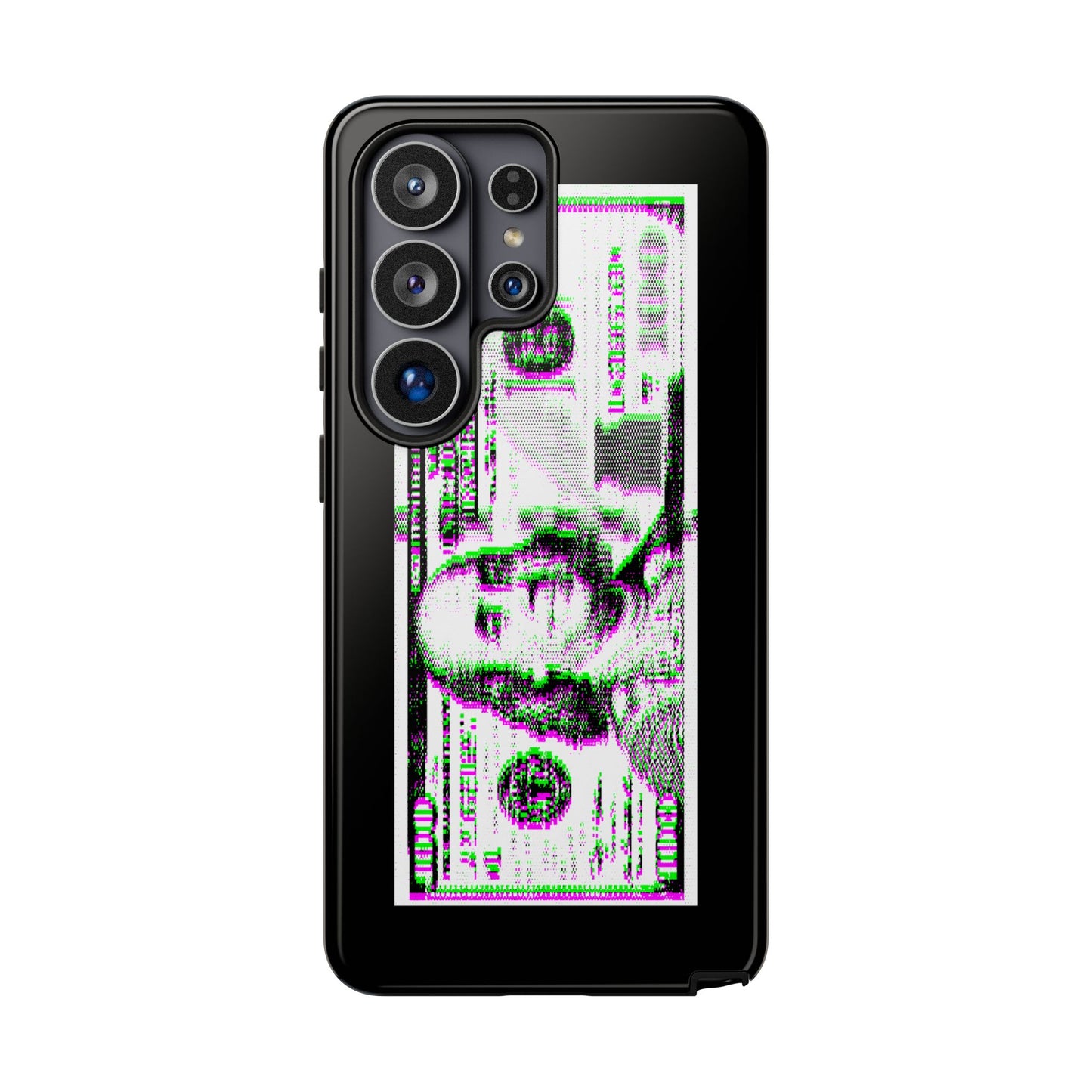 100 Dollars Bill - Green/Magenta Glitch - Phone Case