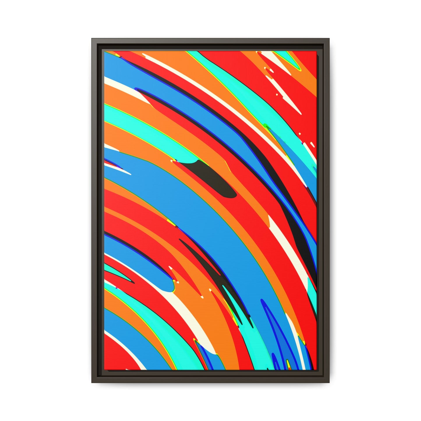 Abstract Rainbow Swirl Arc - Framed Canvas