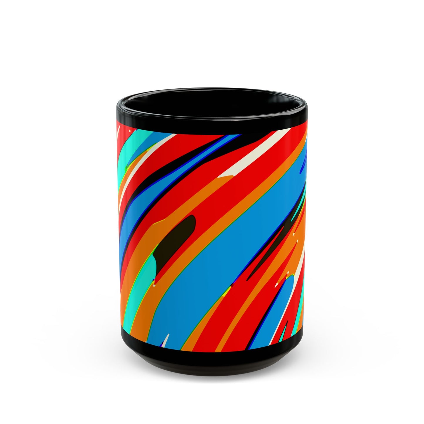 Abstract Rainbow Swirl Arc - Black Mug