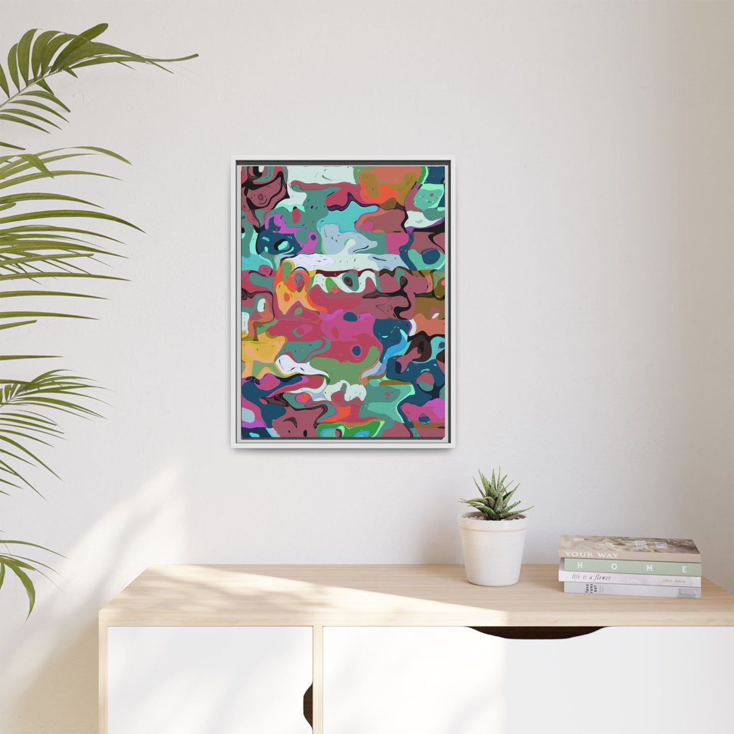 Colorful Abstract Marble - Framed Canvas