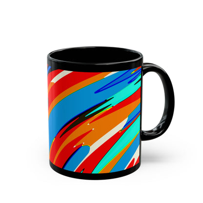 Abstract Rainbow Swirl Arc - Black Mug