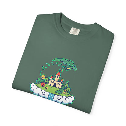 Floating Castle Dragon - Magical Fantasy Island - T-Shirt