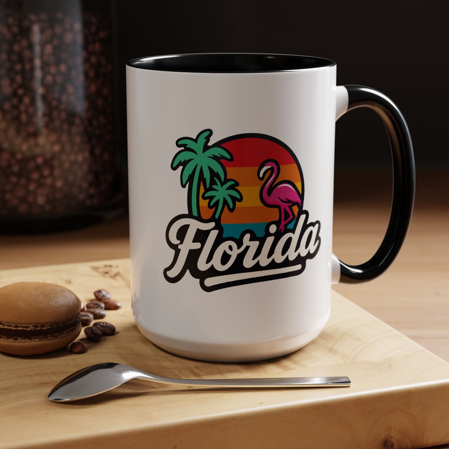 Florida Sunset Palm - Color Accent Mug