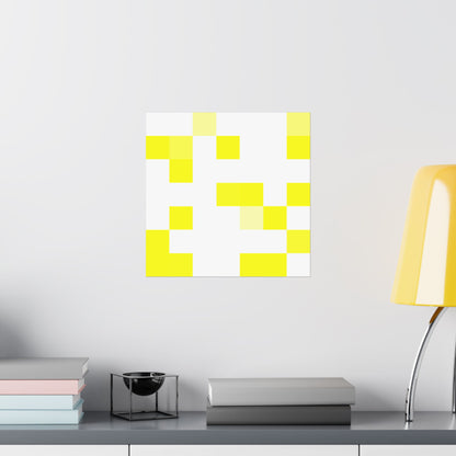 Yellow Pixel Grid - Poster