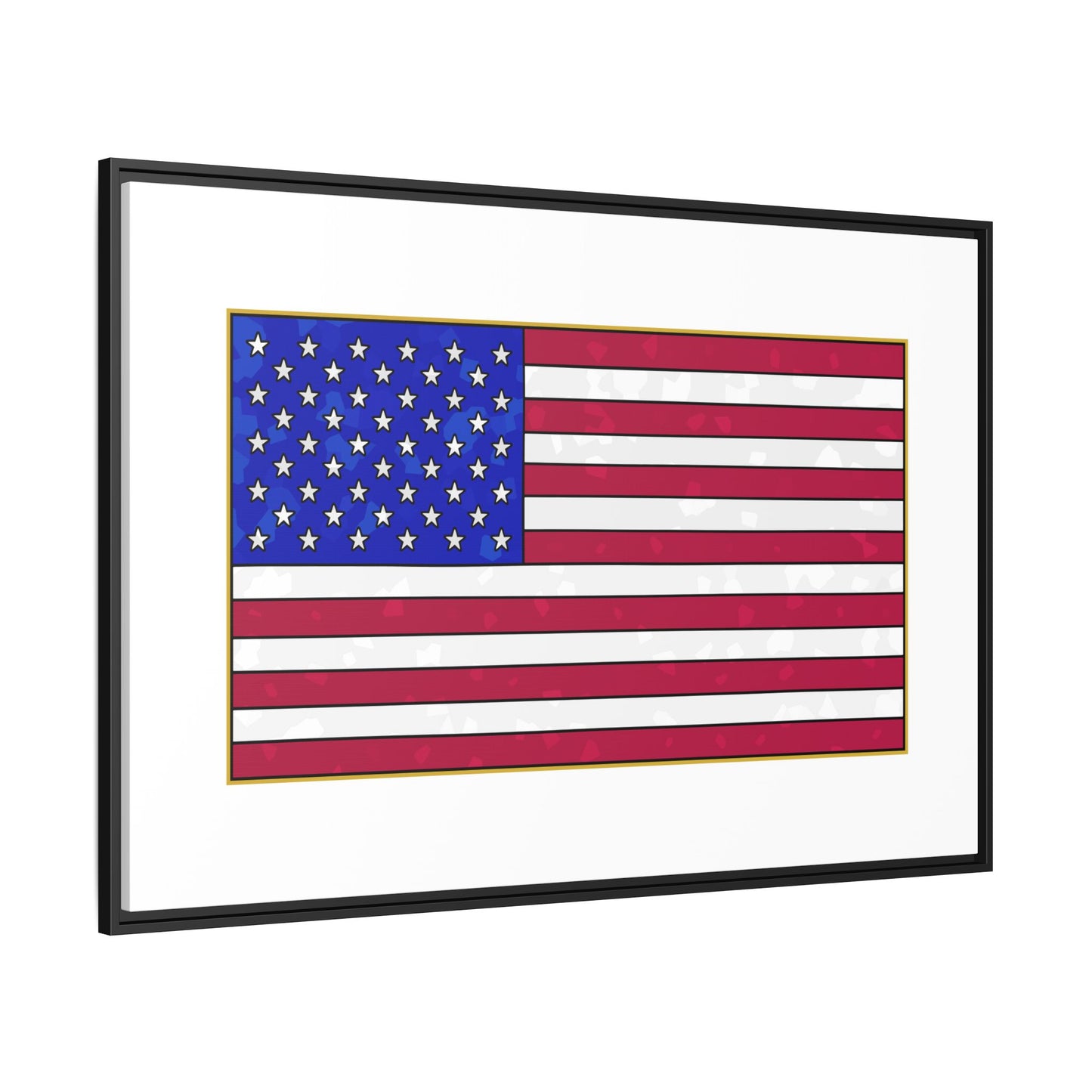 New Glory American Flag (Gold Edge Edition) - Framed Canvas