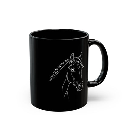 Horse Portrait Sketch - Black Mug