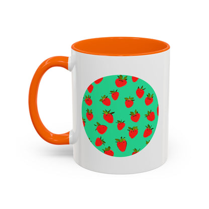 Strawberry Pattern - Color Accent Mug