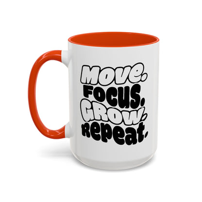Move. Focus. Grow. Repeat. - Colorful Mug
