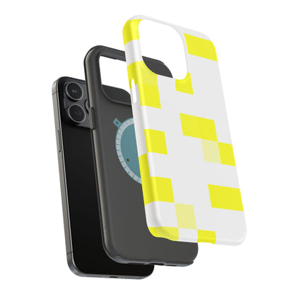 Yellow Pixel Grid -  Magnetic Phone Case
