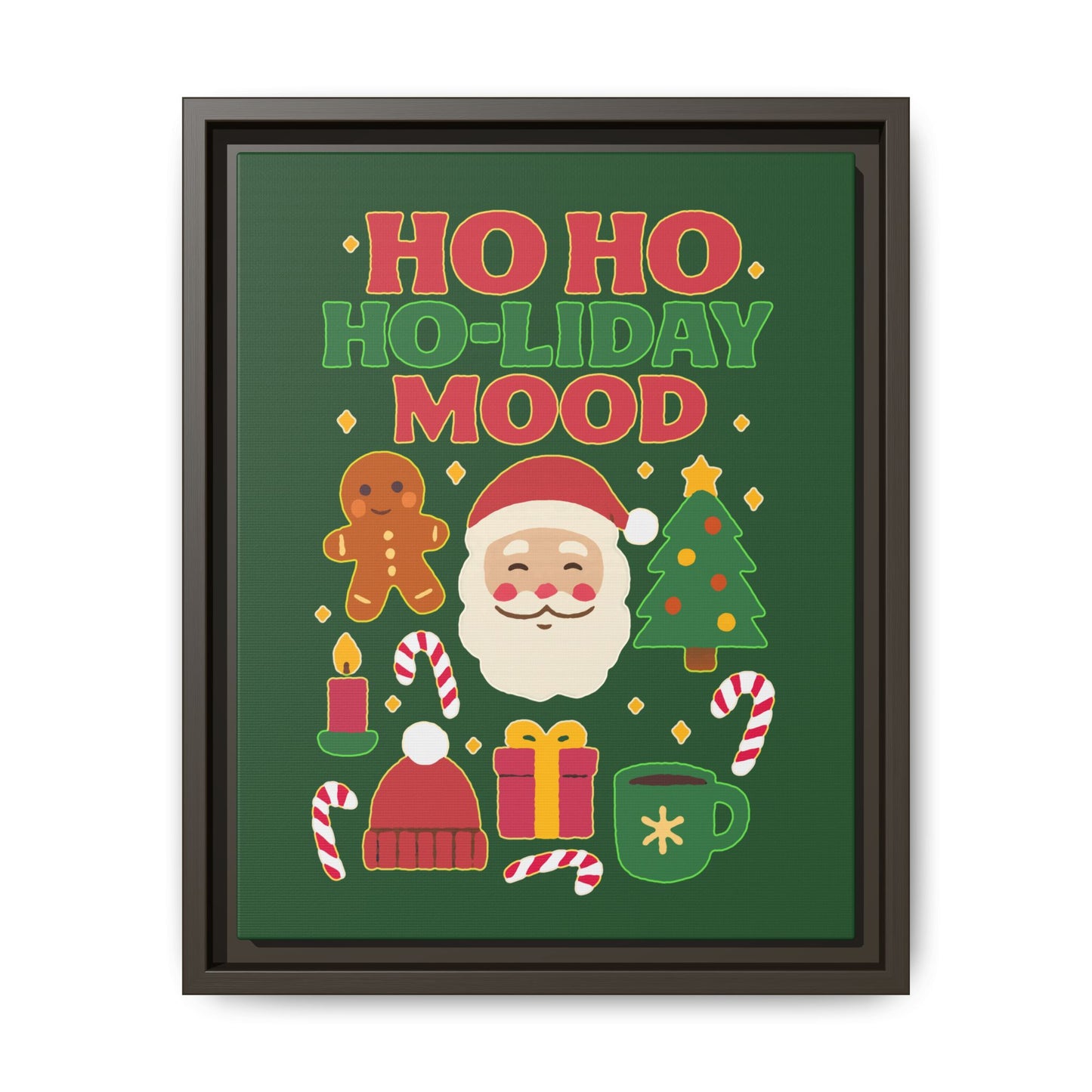 Ho Ho Ho-liday Mood - Framed Canvas