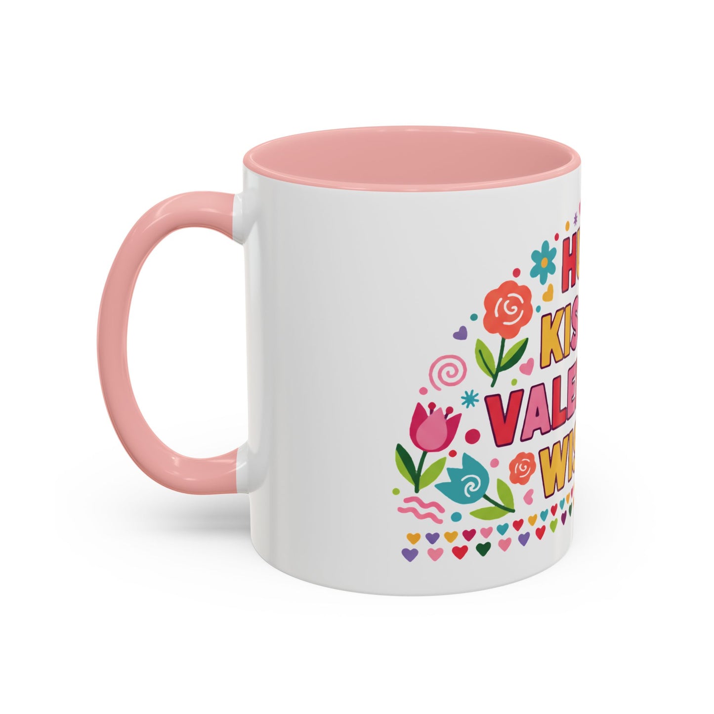 Hugs, Kisses & Valentine’s Wishes - Color Accent Mug