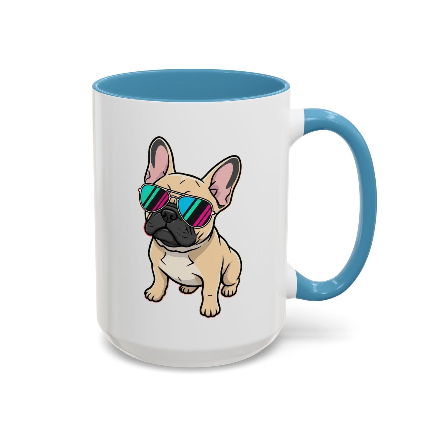 French Bulldog with Sunglasses - Color Accent Mug